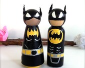 WEDDING CAKE TOPPER Superhero Bride and Groom Peg Doll Super Hero Keepsake Comic Books Character Custom Cake Topper Cute