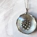 Spirit. Feather Necklace Sterling Silver Chain. Black and White Round Medium Glass. Boho Feather Jewelry