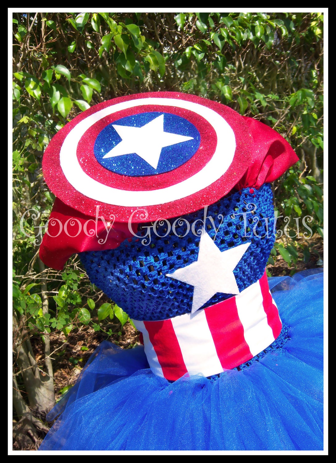 LITTLE LADY AMERICA Avengers Captain America Inspired Tutu Dress - Large 4-6t