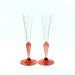 Champagne toasting glasses, Red and Clear hand blown glass wedding glass