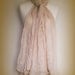 Long latté scarf - muslin cotton in pale coffee - pom pom trim - large wrap - head cover - neck warmer - cotton scarf - shoulder wrap.