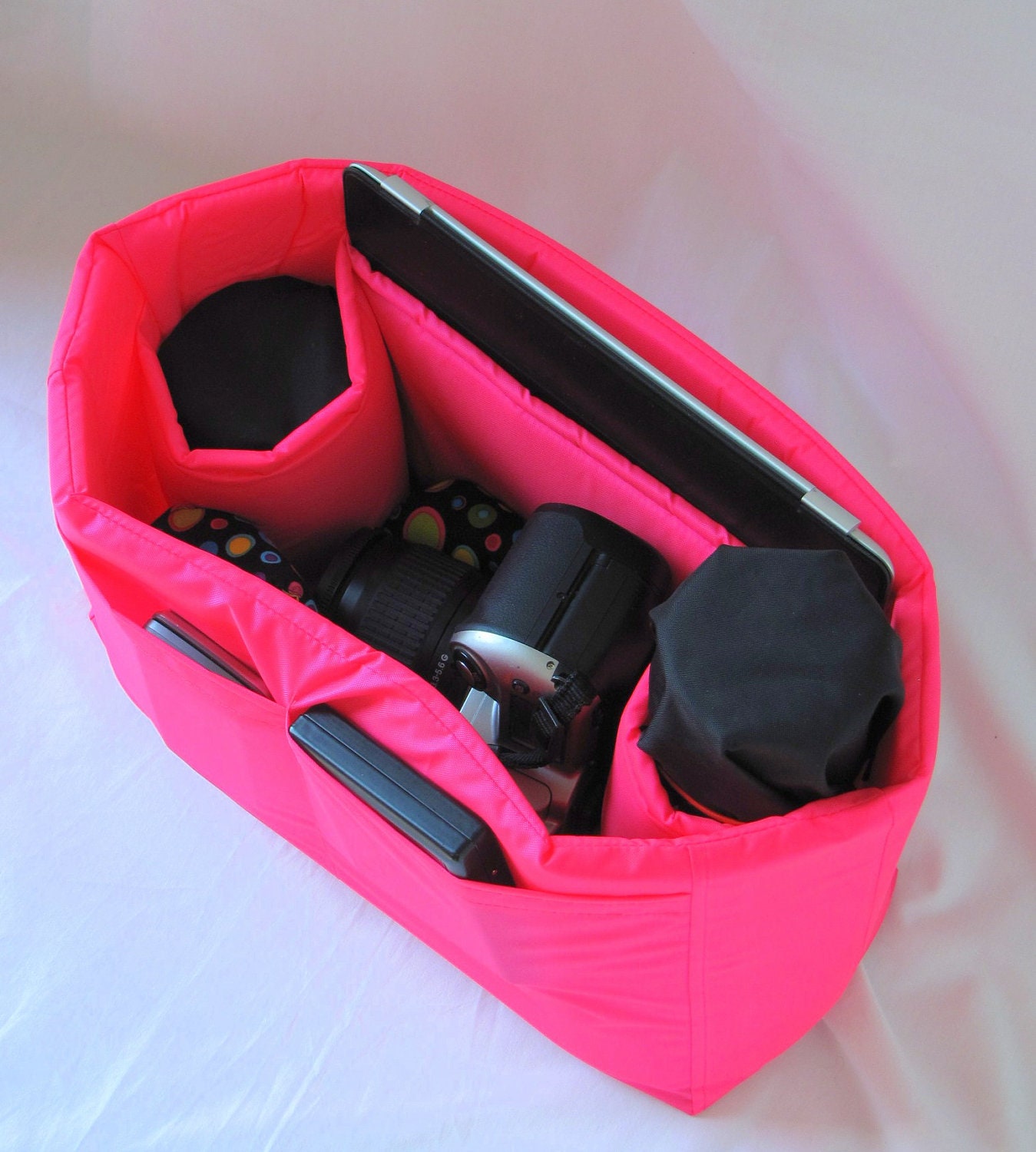 PreOrder Small  DSLR Camera Bag Insert  - 2 Lens Sleeves  - Custom Sizes & Color - Martilena
