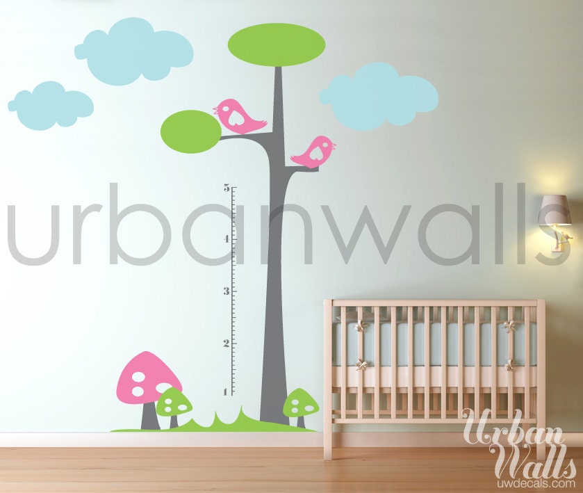 Vinyl Wall Sticker Decal Art - Height Chart Tree