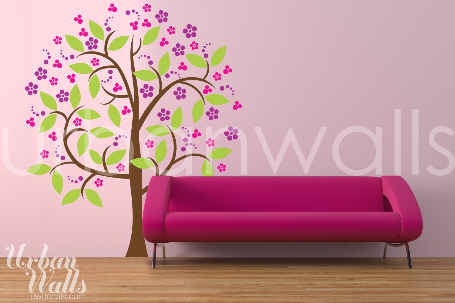 Vinyl Wall Sticker Decal Art - Girly Girl Tree