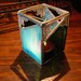 Turquoise and Dark Olive Candle Holder