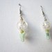 Glass Bead Earrings Dangle Dandelion Fluff  Aventurine Birds - Spring Flight