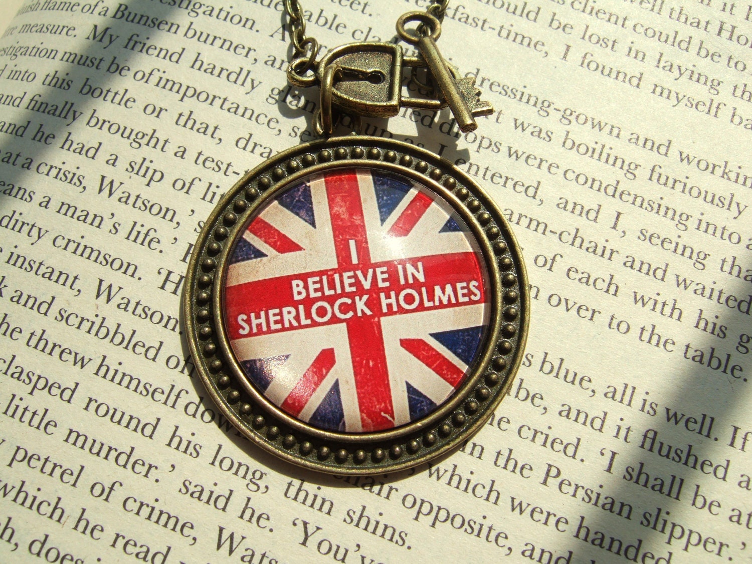 Sherlock Necklace I Believe in Sherlock Holmes Necklace Sherlock Cameo