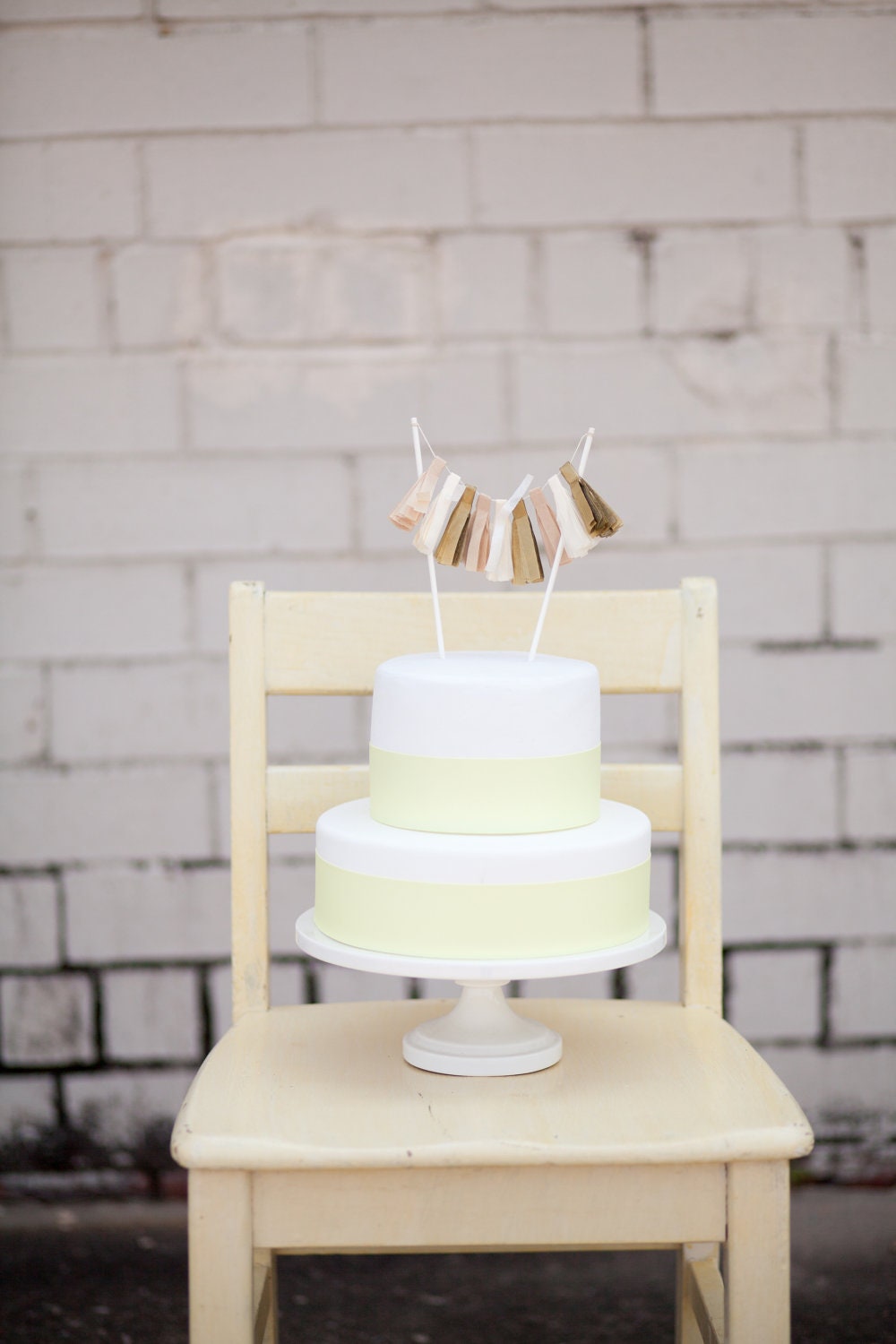 Blush Tassel Garland Cake Topper