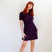 Sale - Vintage 1960s Navy Red Hearts Sweater Dress. Mod. Mad Men Fashion. Office Fashion. Secretary. Date Dress. Fall Fashion. Size Medium