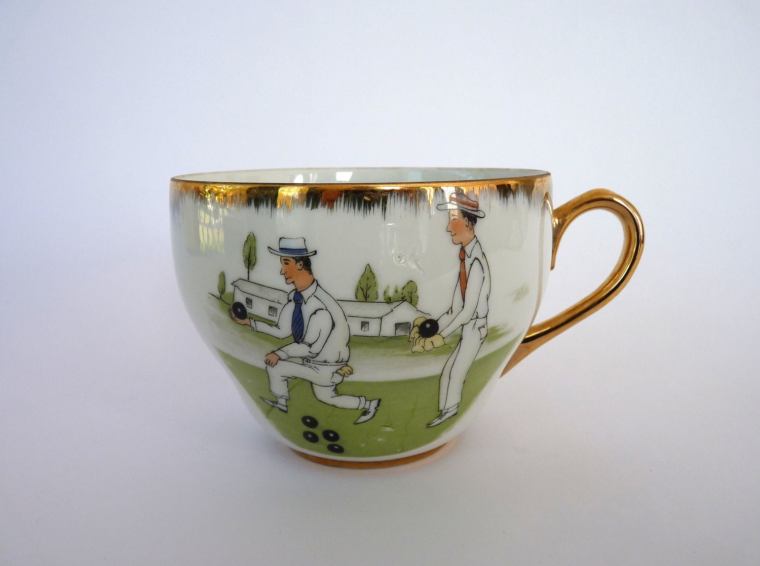 Vintage Jumbo Porcelain Lawn Bowls Cup Made in Japan