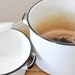 RESERVED FOR GAYMCDONALD.. Vintage Small Black and White Enamelware Pot