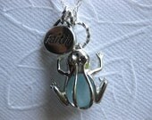 Sea glass jewelry Leap Frog locket seaglass necklace