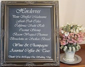 Walnut WOOD FRAMED CHALKBOARD Signs Magnetic Table Top 31"x27"- AtTACHED StAND - Blackboard Rustic Wedding Dad Office Organizer