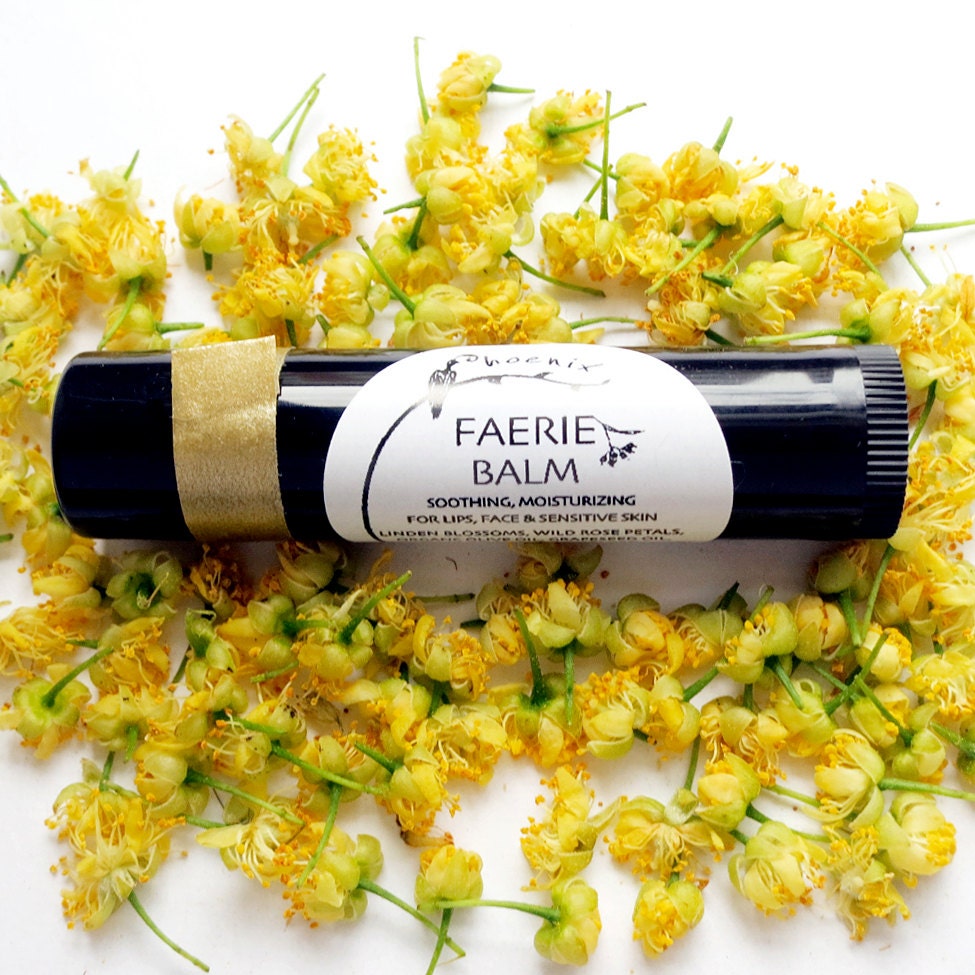 Faerie Balm - organic herbal lip balm and moisturizer in black recycled-plastic tube