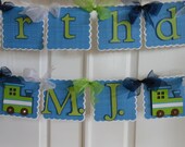 Train Themed Boys Birthday Banner with name and age Il_170x135