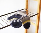 Strong chess hand knitted wool socks for men