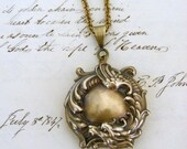 Locket Necklace Dragon -  Vintage Brass - Handmade