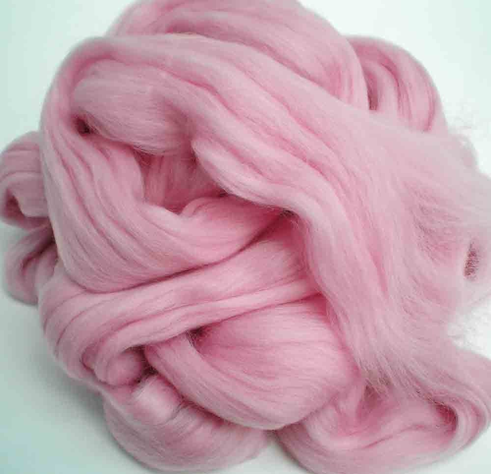 Ashland Bay Solid Colored Merino for Spinning or Felting "Pink" 4 oz.
