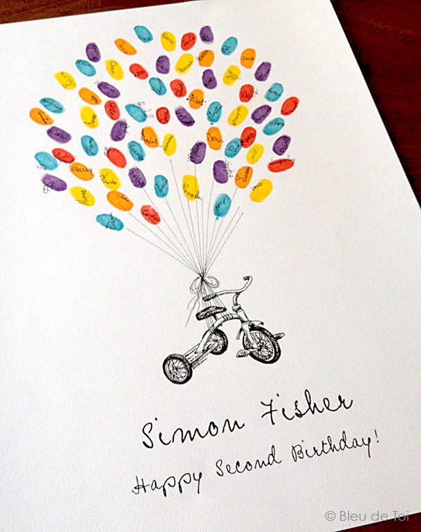 XS tricycle balloon, Original Guest book thumbprint balloon (inks available separately)