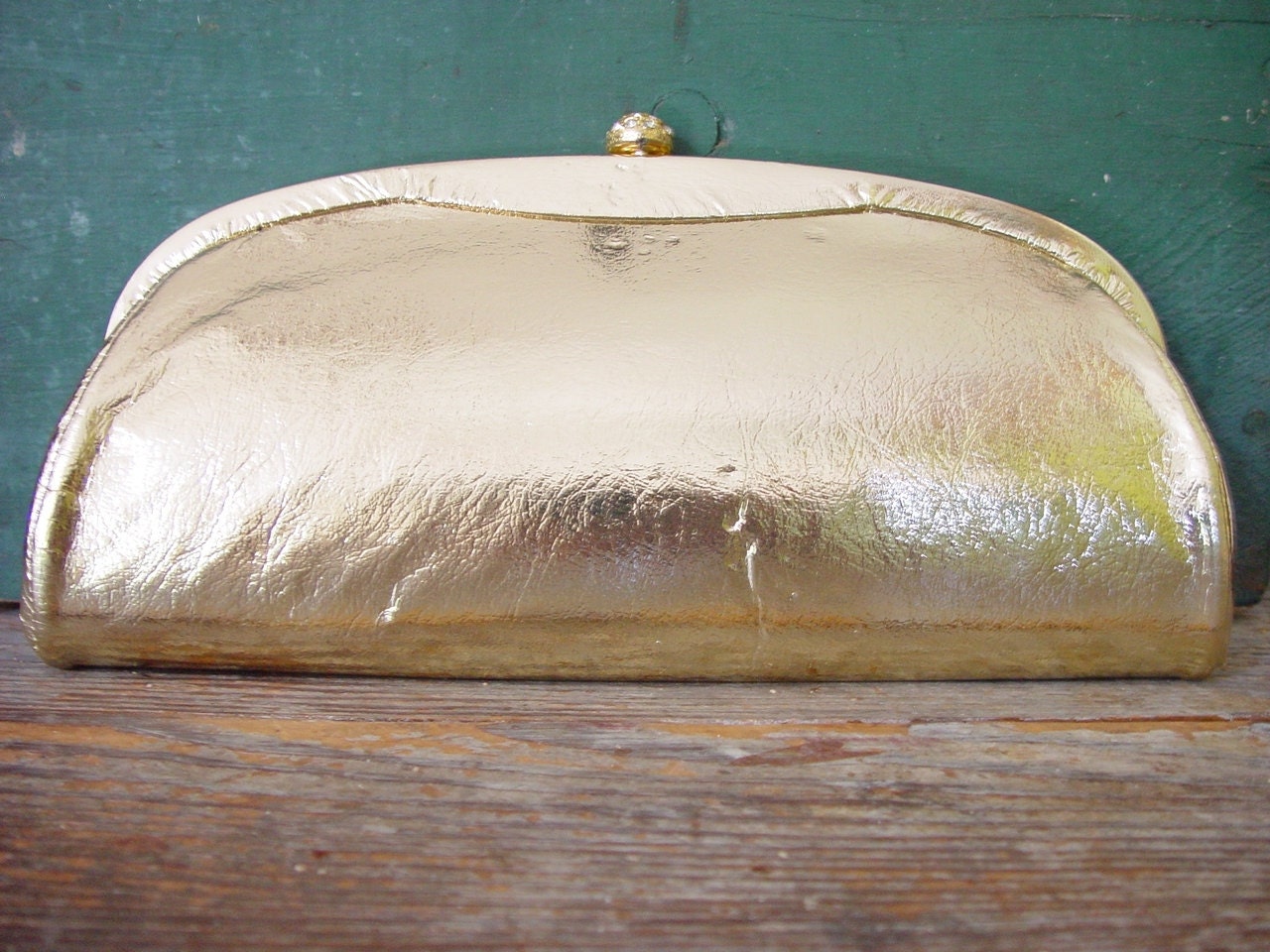 60s Purse 1960s Gold Clutch Evening Dress Bag Metallic