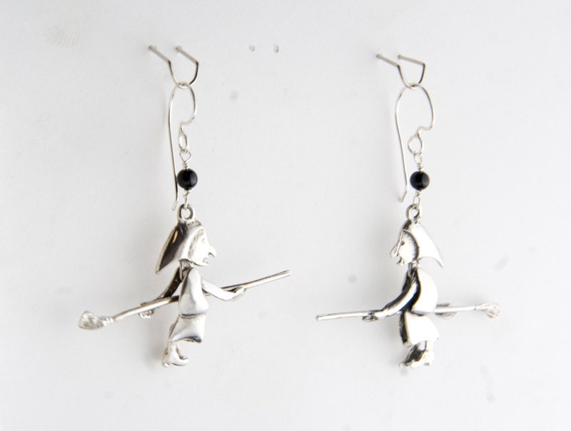 Flying Witches Sterling Silver Earrings