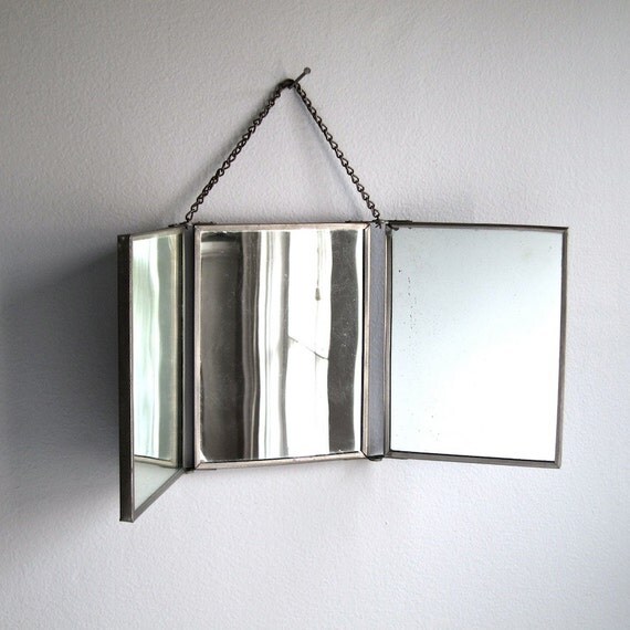 Folding Travel Mirror for Shaving with by BarkingSandsVintage