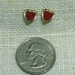 Vintage Red Heart  Earrings with 14 kt Posts  1960s New Old Stock...csc204