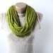 Lime green infinity scarf - circle chain crochet - winter accessories spring fashion