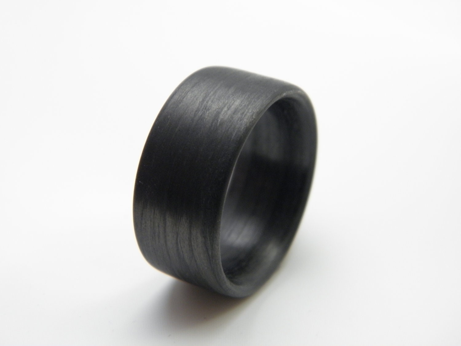 Custom Carbon Fiber Ring in 'Linear' Grain, 11mm  YOU CHOOSE SIZE