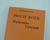 Vintage Philip Roth Zuckerman Unbound, Uncorrected Proof First Printing, 1981, Vintage Fiction