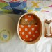 Felt Fox with Wood Oval Box Bed and Mini Quilt
