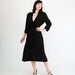 Clearance - Vintage 1940s Dress - 40s Rayon Dress - Black Film Noir