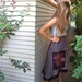 Eco tube dress or skirt,upcycled, clothing, faded black jersey, flower and bird applique, fringe, boho dress, Size S/M, by Za