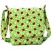 Reserved Listing - Small Hip Bag Messenger Purse - Ladybugs on Green - Spring Purse