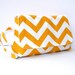 Yellow and White Chevron Wristlet - Chevron Clutch with Flap