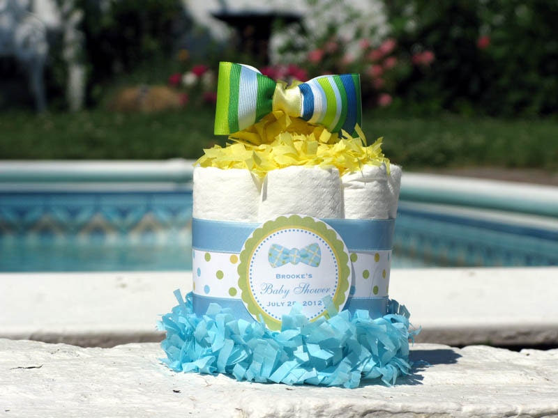 LITTLE MAN BOWTIE bow tie mini diaper cake centerpiece - baby shower favors