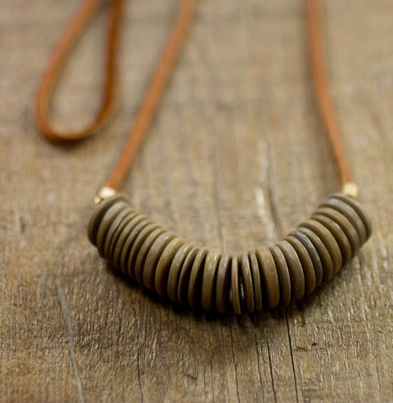 Wood and Leather Necklace