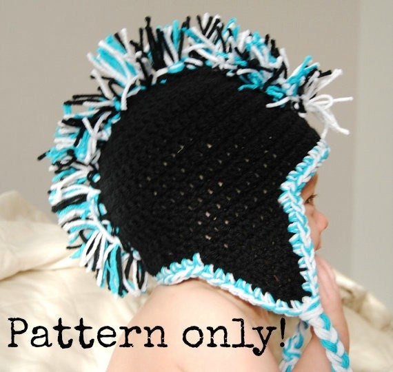 PDF Pattern Crochet Little Rocker Mohawk Hat with Permission to Sell What You Make