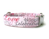 Wedding Dog Collar in Pink