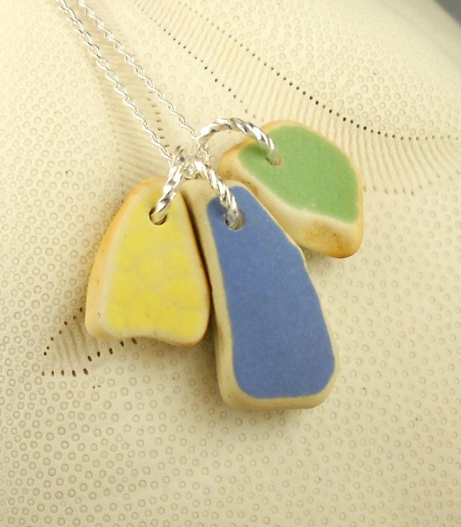 Sea Glass Jewelry Sea Pottery Necklace