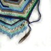 RESERVED crochet beach mini dress / tunic - sexy open back, asymmetrical lace hem - cotton, bamboo - blue, brown - size M eur 38, US 10