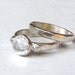 Set Engagement Ring and wedding ring -Topaz ring silver ring - Recycled silver sterling ring Similar diamond stone