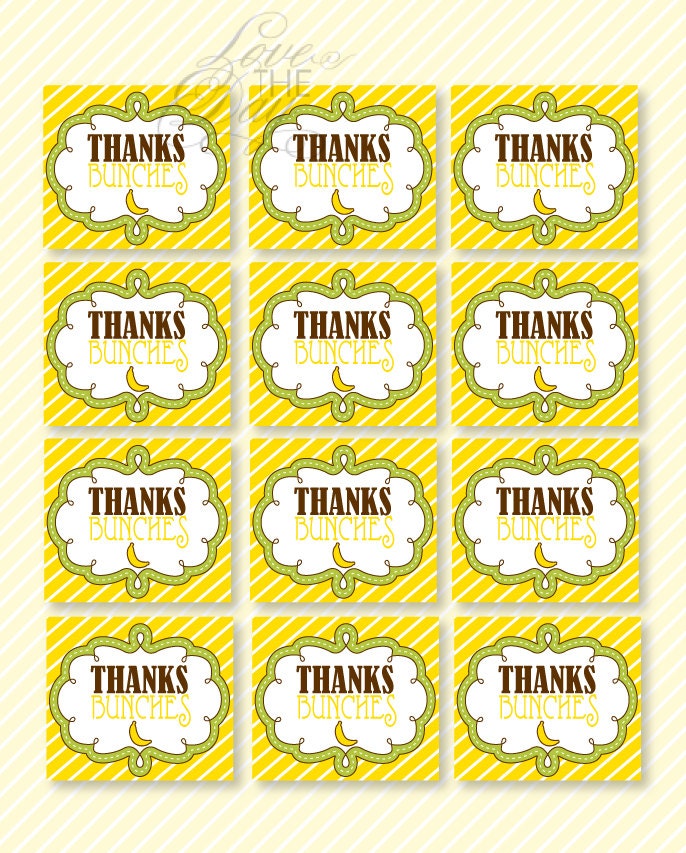 Monkey Party PRINTABLE Favor Tags by Love The Day Il_570xn