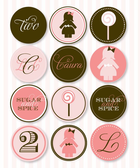 Sugar and Spice Birthday PRINTABLE Party Circles by Love The Day Il_570xn