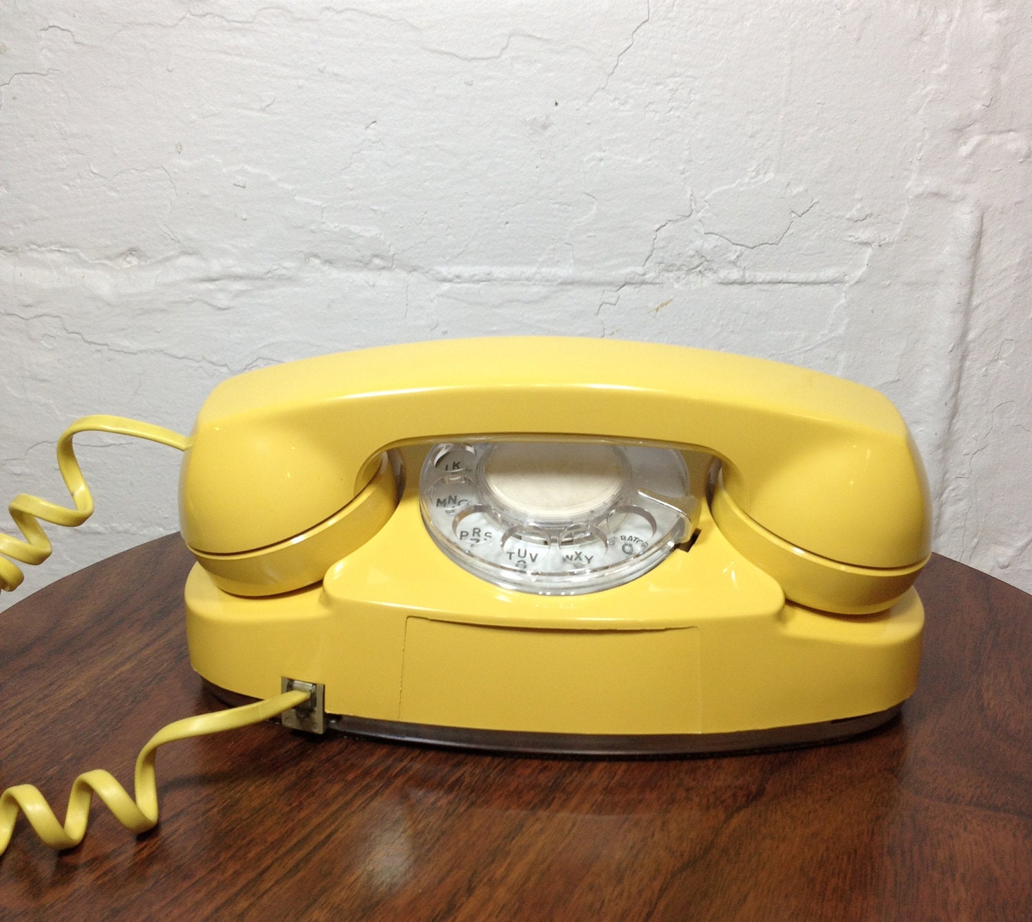 Yellow Rotary Phone Mid Century Modern Sunshine Yellow Telephone
