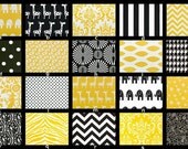 Custom Crib Bedding You Design black and Yellow