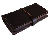 NEW iphone 5 wallet with silicone case in DARK CHOCOLATE (Free Monogramming)