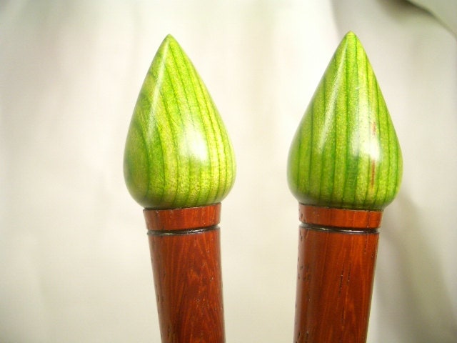 African Padauk, Neon Green topped 2 Stick Set, Forever Yours