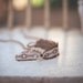 Brown linen and lace tie back Headband