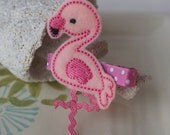 Pink Flamingo Felt Hair Clip